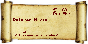 Reisner Miksa névjegykártya